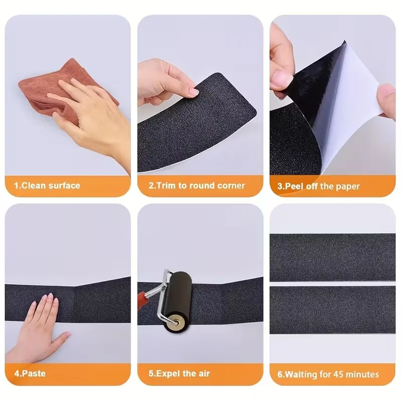 5 Adet Merdiven Ve Zemin Kaydırmaz Kaymaz Bant 50mm X 25mt Siyah