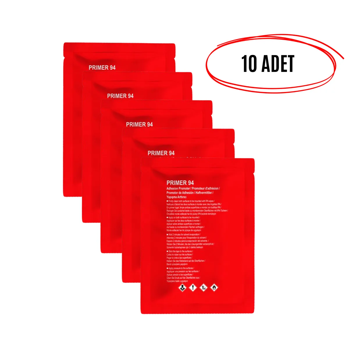3m Primer 94 Bant Yapıştırıcı Arttırıcı Kuvvetlendirici Primer Mendil (10adet )