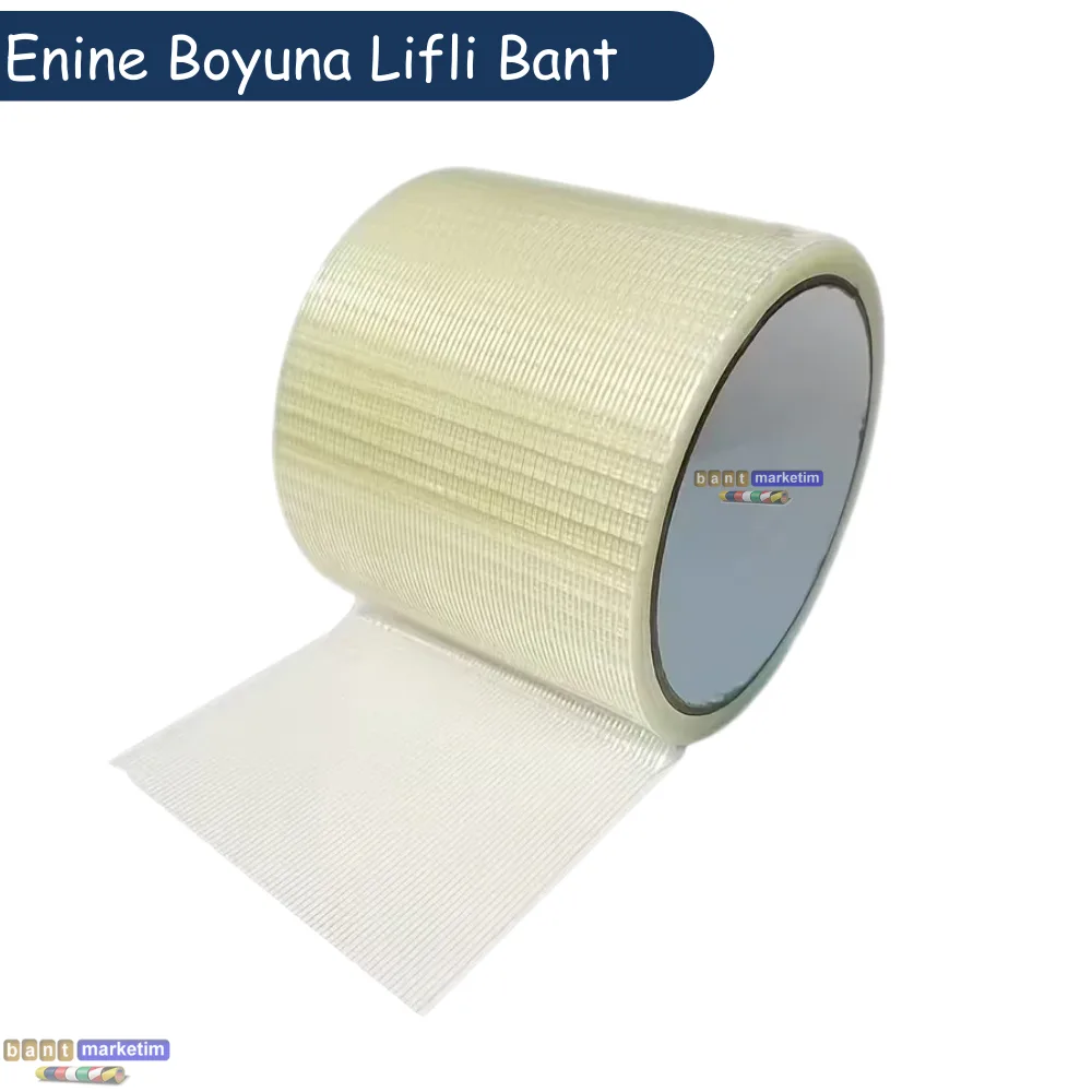 Enine Boyuna Lifli Filament Bant Cam Elyaf Takviyeli Ambalaj Bandı 100mm x 50m