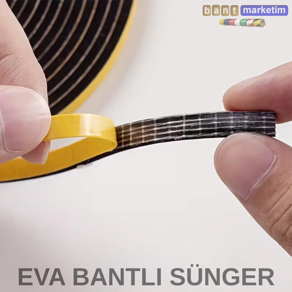 Eva Neopren Conta Sünger Bantlı Sızdırmazlık Bandı 8mm Kalınlıkta 40mmx10mt