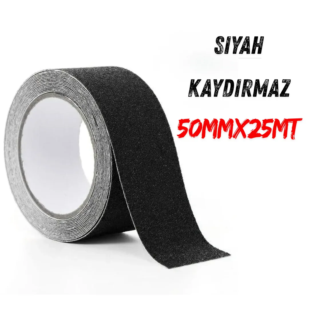 Merdiven Ve Zemin Kaydırmaz Kaymaz Bant 50mm X 25mt Siyah