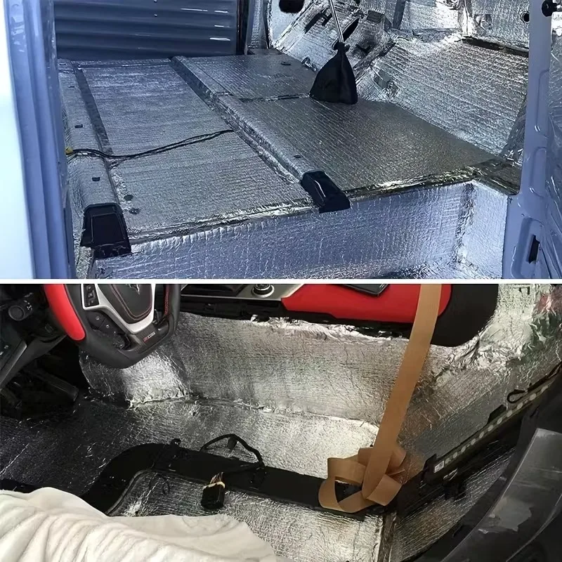 Kaput Altı Alüminyum Folyolu Yalıtım 120x100cm 6mm Yapışkanlı Karavan Oto Ses Yalıtım