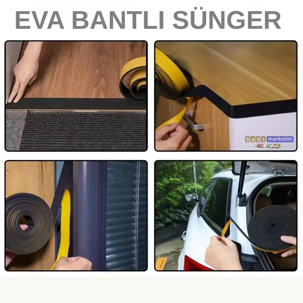 Eva Neopren Conta Sünger Bantlı Sızdırmazlık Bandı 5mm Kalınlıkta 8mmx20mt