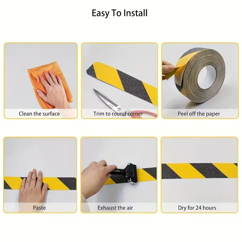 Sarı Siyah Merdiven ve Zemin Kaydırmaz Bant 25mm x 25mt – Kaymaz Antislip Bant