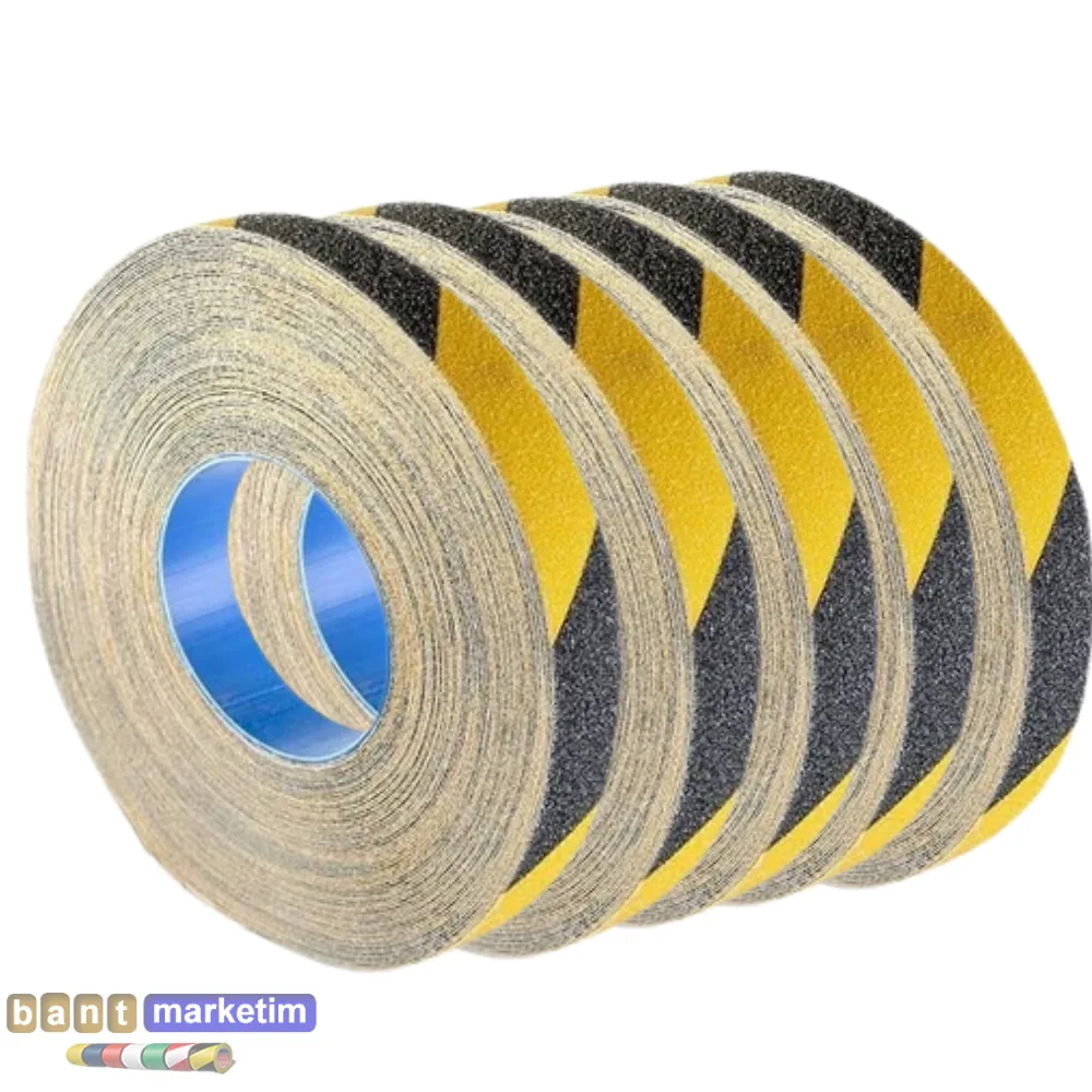 5 Adet Merdiven Kaydırmaz Kaymaz Bant 25mm X 25mt Sarı Siyah