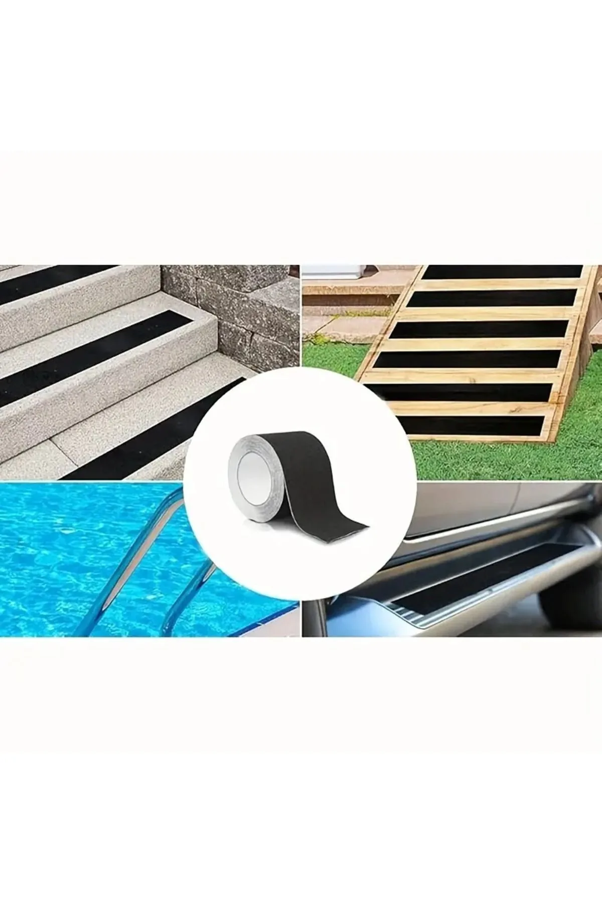 Siyah Merdiven ve Zemin Kaydırmaz Kaymaz Bant 100mm X 25mt