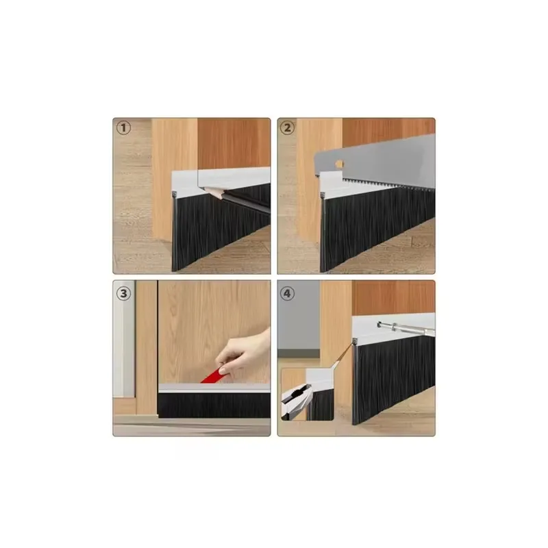Kapı Altı Fırça Alüminyum 100 Cm H Tipi 3cm Kıl Boyu