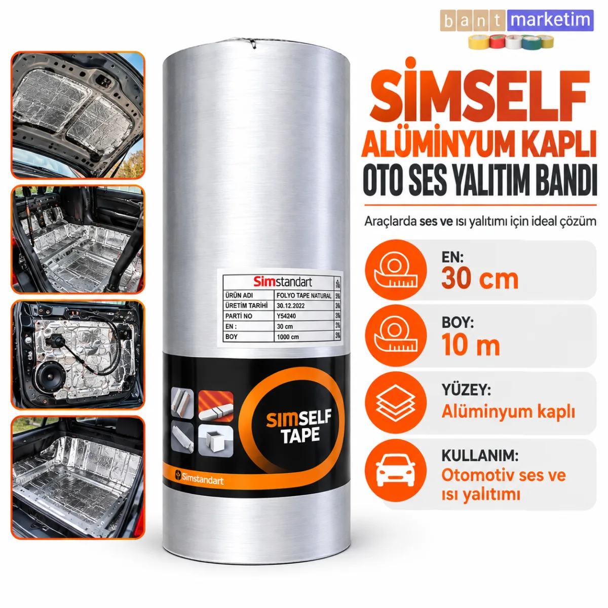 Simself Alüminyum Kaplı Oto Ses Yalıtım Bantı 30cm X 10mt