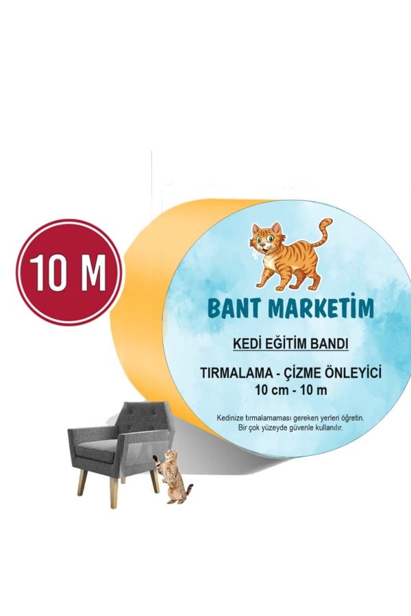 Kedi Caydırıcı Eğitim Bandı, Mobilyalar Için Tırmalamaya Karşı Önleyici, %100 Şeffaf10 Cm X 10 Mtslında