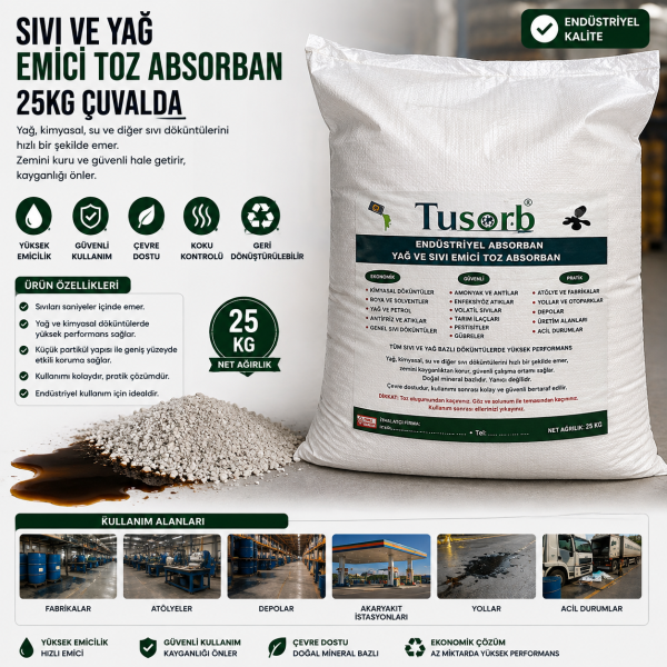 Sıvı Ve Yağ Emici Toz Absorban 25kg