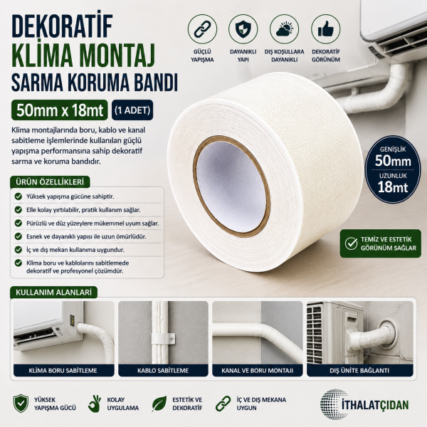 Dekoratif Klima Montaj Bandı 50mmx18mt (1adet)