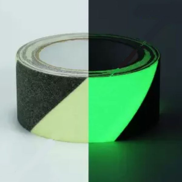 Fosforlu Kaydırmaz Bant 50mmx5mt Çapraz Yeşil Fosforlu Merdiven Bandı 50mm