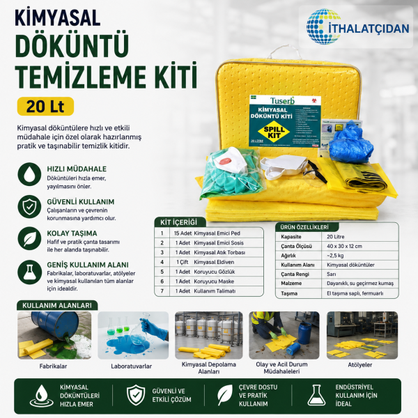 Kimyasal Döküntü Temizleme Kiti 20 Lt