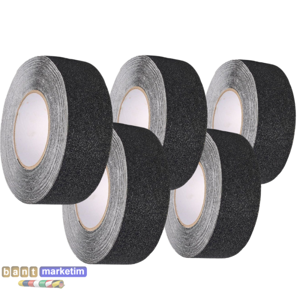 5 Adet Merdiven Ve Zemin Kaydırmaz Kaymaz Bant 50mm X 25mt Siyah