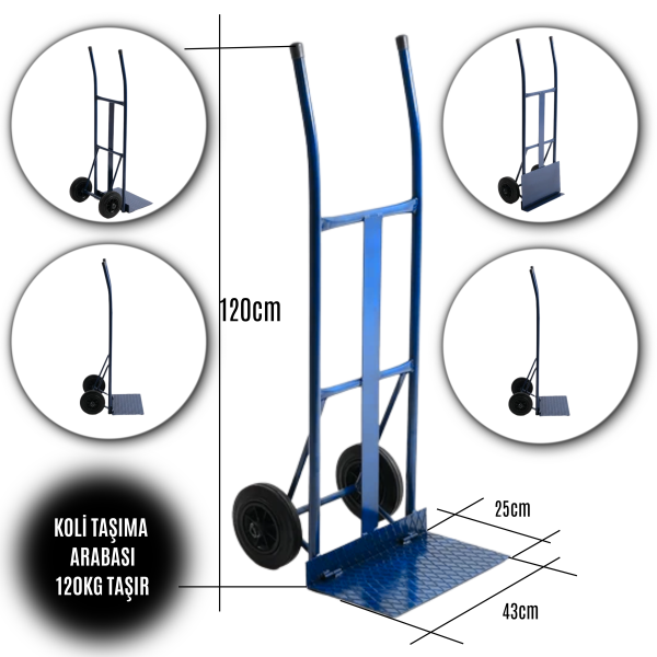 Koli Taşıma Arabası Katlanır Tablalı 120kg Taşıma Kapasiteli El Arabası